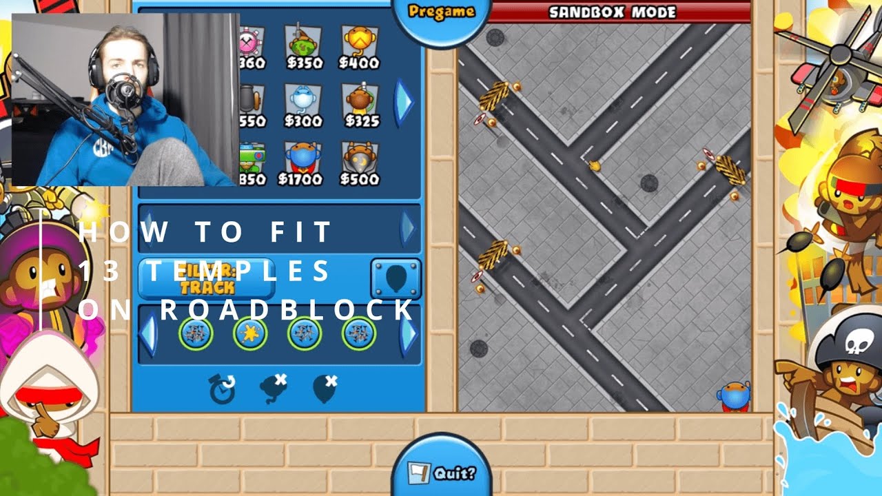13 Temples on Roadblock | BTD Battles 1 Placement Guide