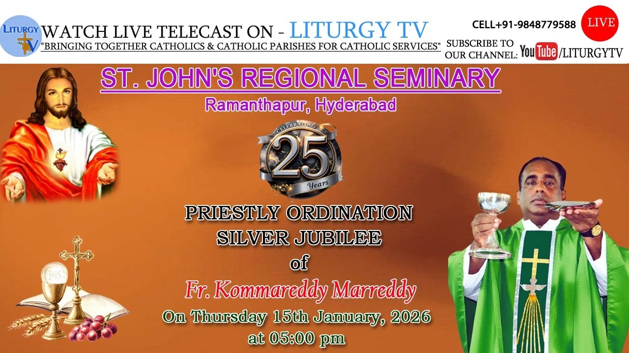 CARDINAL POOLA ANTHONY |  Sacerdotal Silver Jubilee  Mass 5pm | Rev. Fr. K L Marreddy | 15-1-26