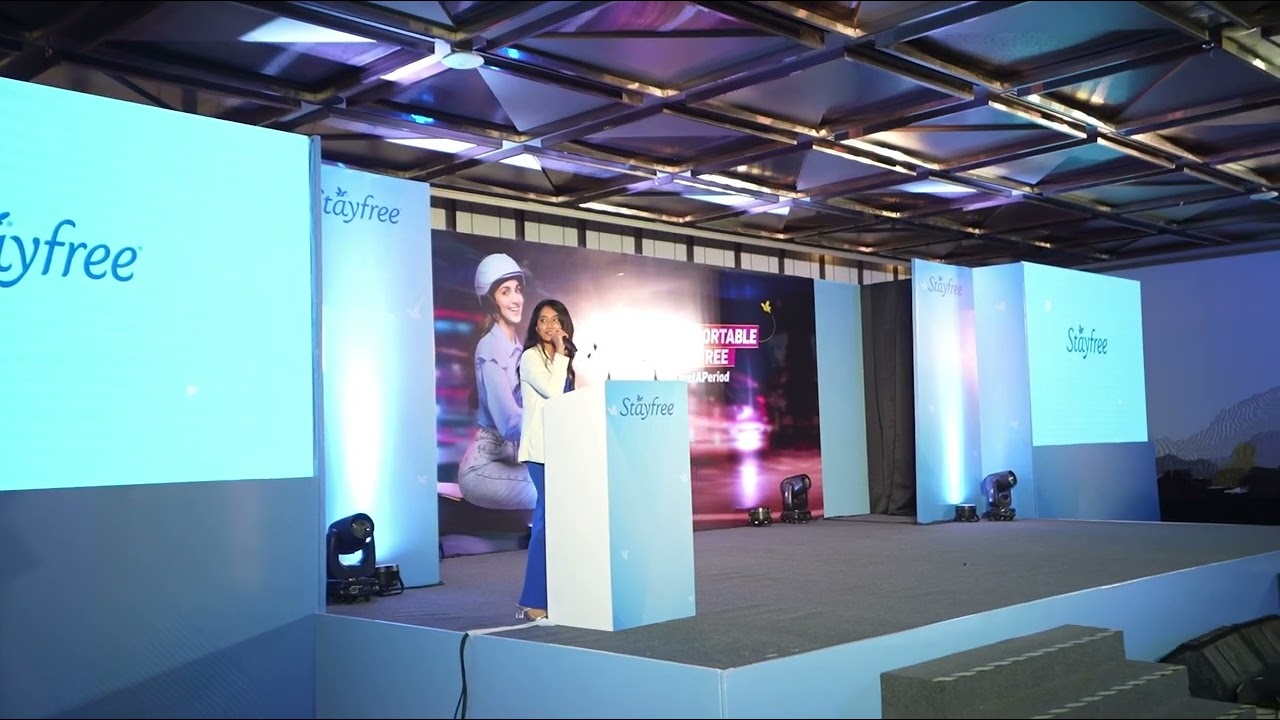 Anchor Shraddha Shinde hosting for Stayfree with Kiara Advani in attendance