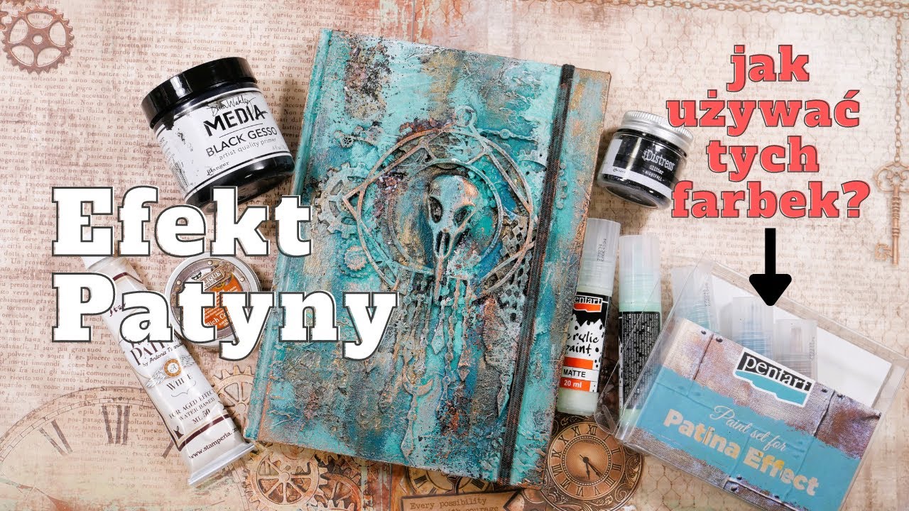 Okładka notesu z efektem patyny / Mixed media cover /Greta Art Studio