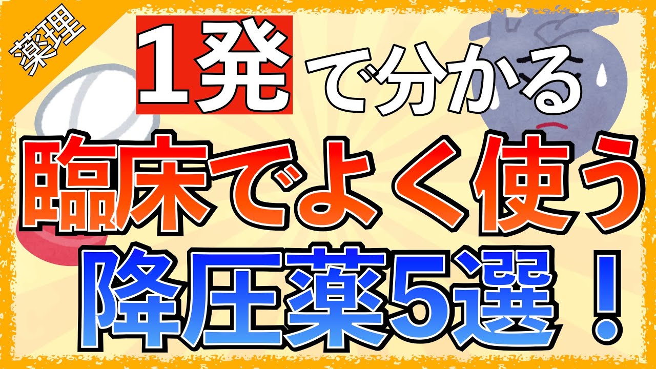 【循環器NS必見！】臨床でよく使う降圧薬5選！〜それぞれの作用機序と特徴〜