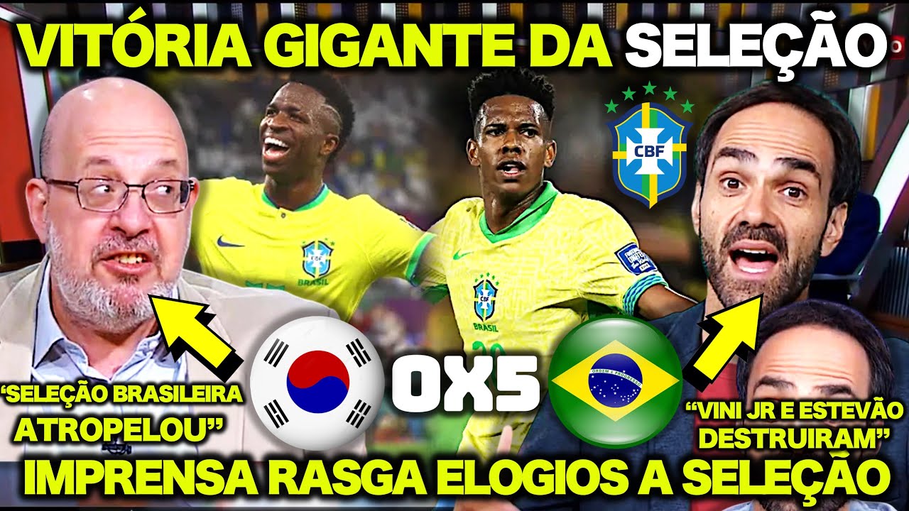 COREIA DO SUL 0 X 5 BRASIL | SELE&Ccedil;&Atilde;O BRASILEIRA ATROPELOU ! VINICIUS JR e EST&Ecirc;V&Atilde;O JOGARAM MUITO