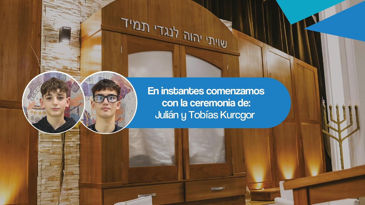 Kabalat shabat.  Ceremonia de Bnei mitzva de Julián y Tobías Kurcgor