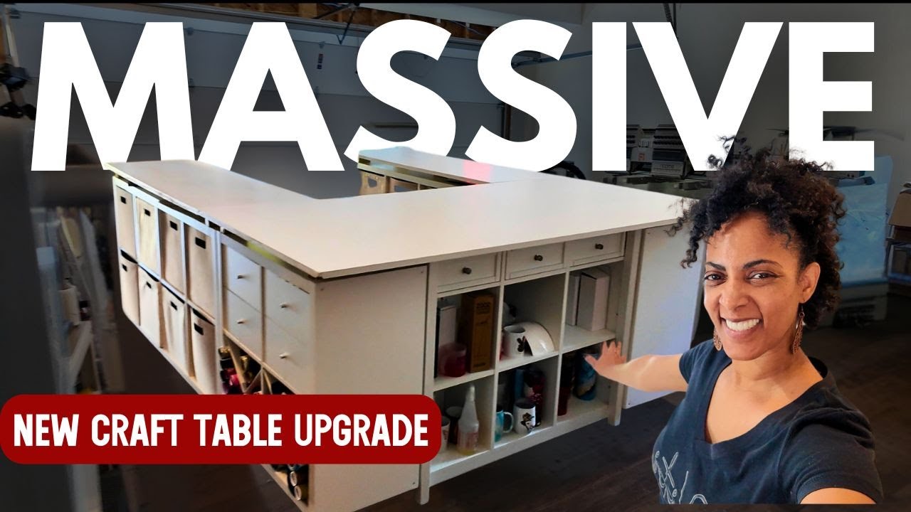 GIANT DIY Craft Table Island Build! | The Ultmate Workspace Upgrade | The Best Budget Island