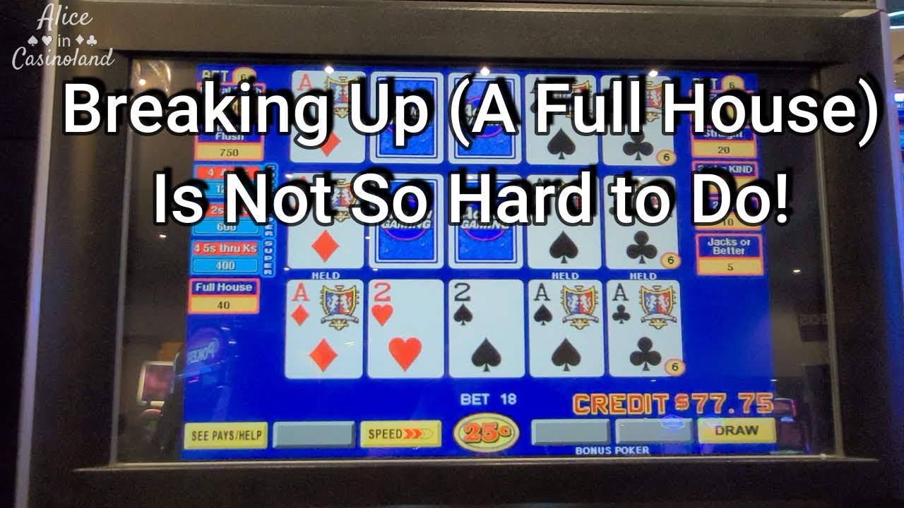 Super Triple Play Video Poker - Dealt Aces Full House - Do you break it?