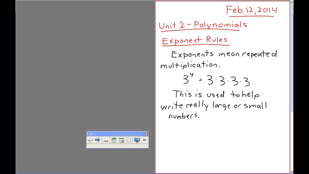 MPM1D - Exponent Definitions