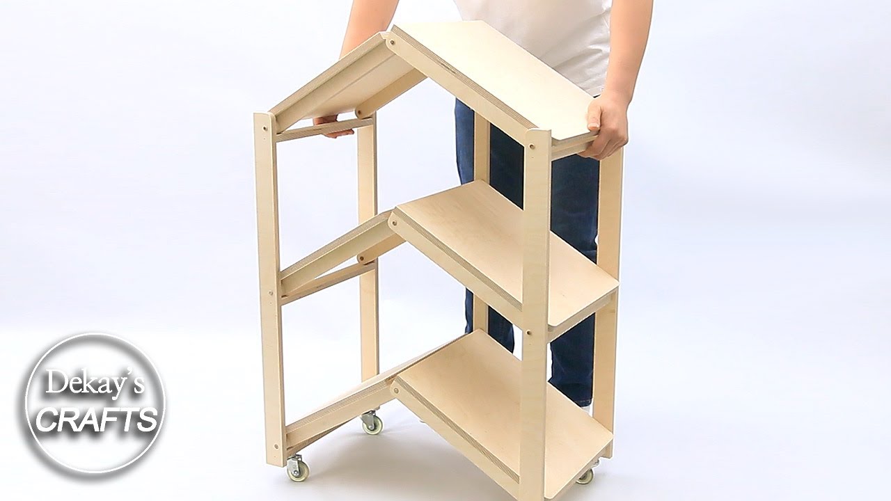 [Woodworking] Folding shelf / table & trolley cart / mechanism / diy ideas
