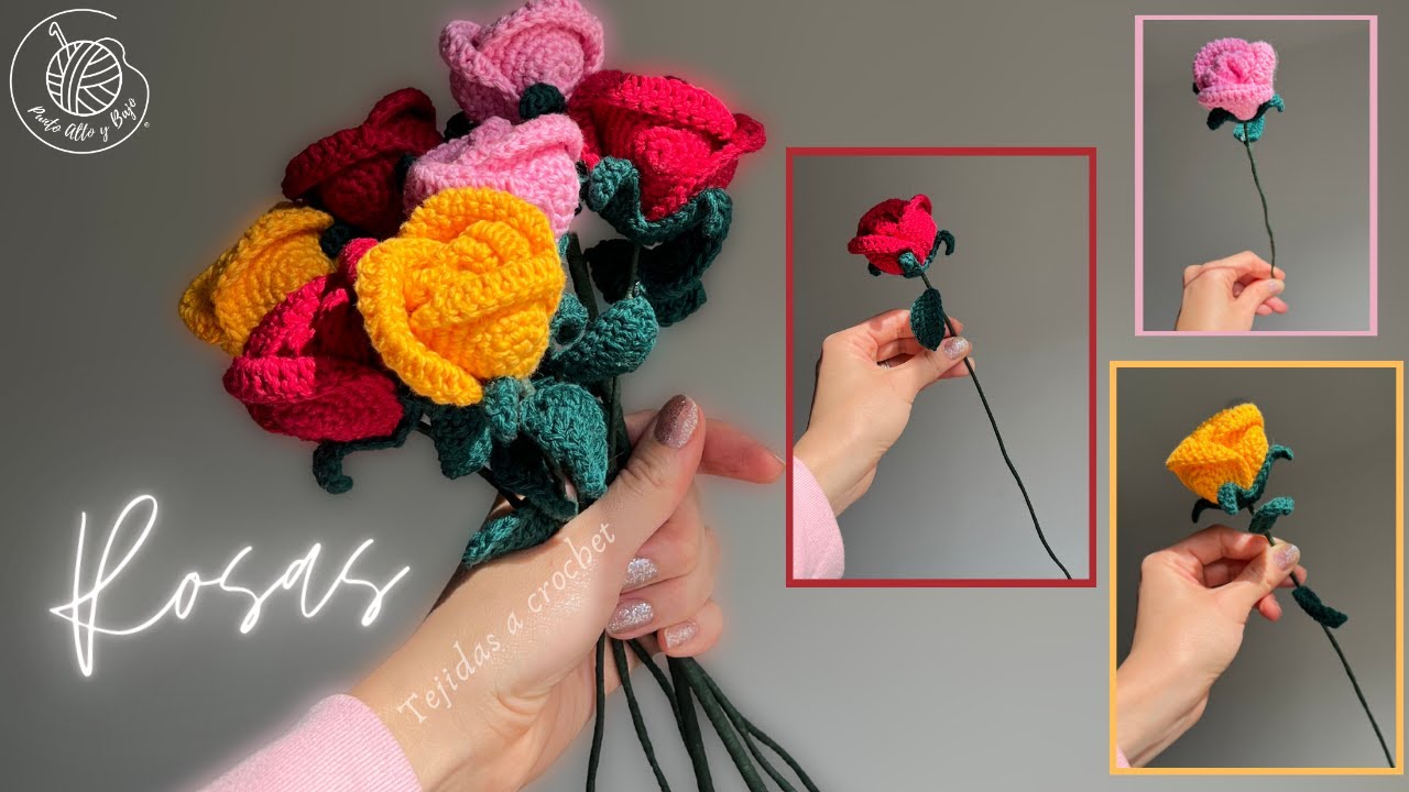 ROSAS TEJIDAS A CROCHET