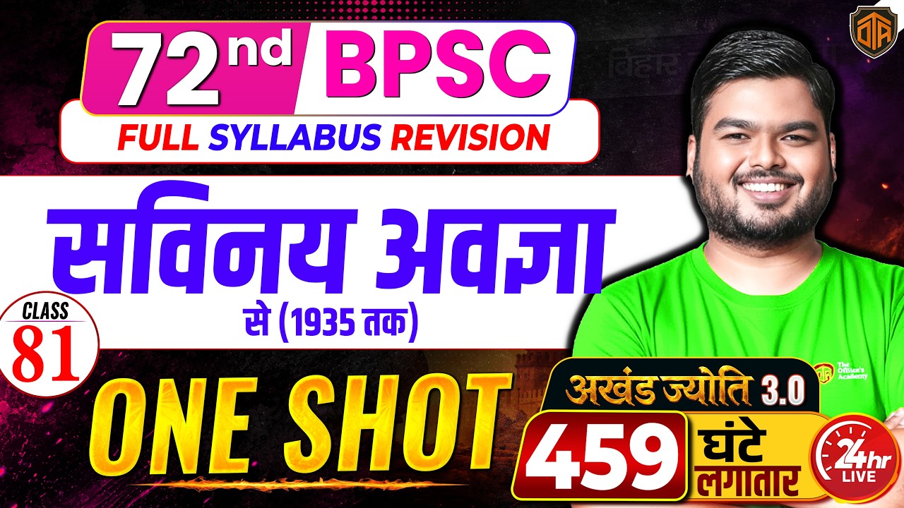 72nd BPSC Prelims 2026 | BPSC 72nd History Marathon | BPSC Modern History MCQs by Shashi Sharan Sir