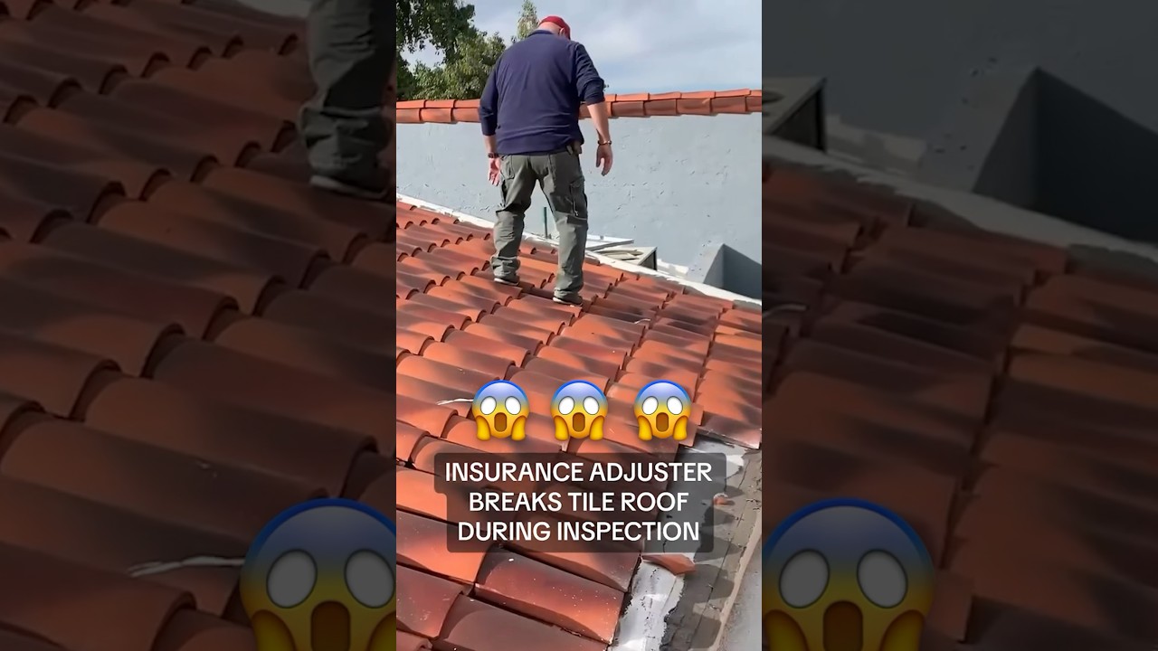 Insurance Adjuster Breaks Tile Roof #rooing #insurance #roofingindustry