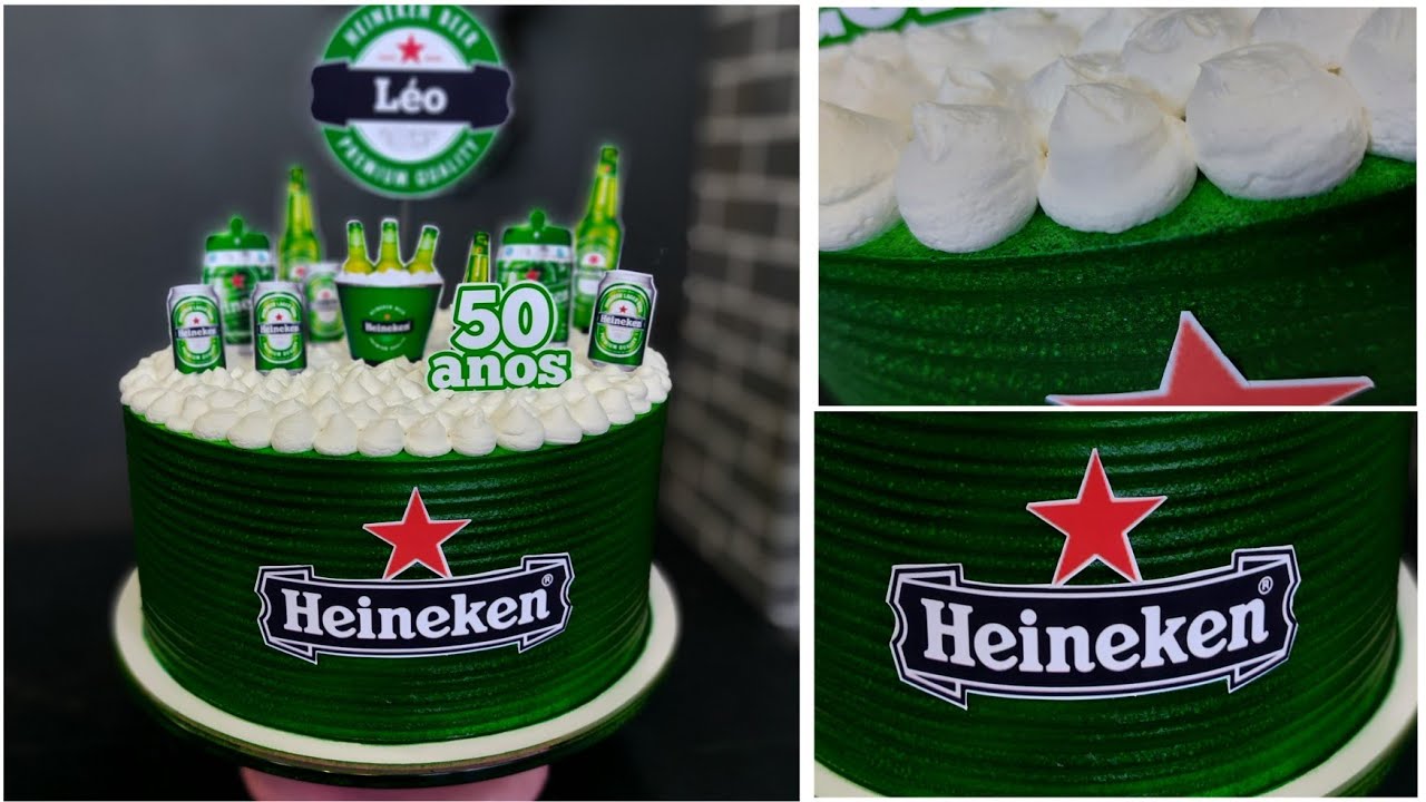 Bolo decorado tema Heineken
