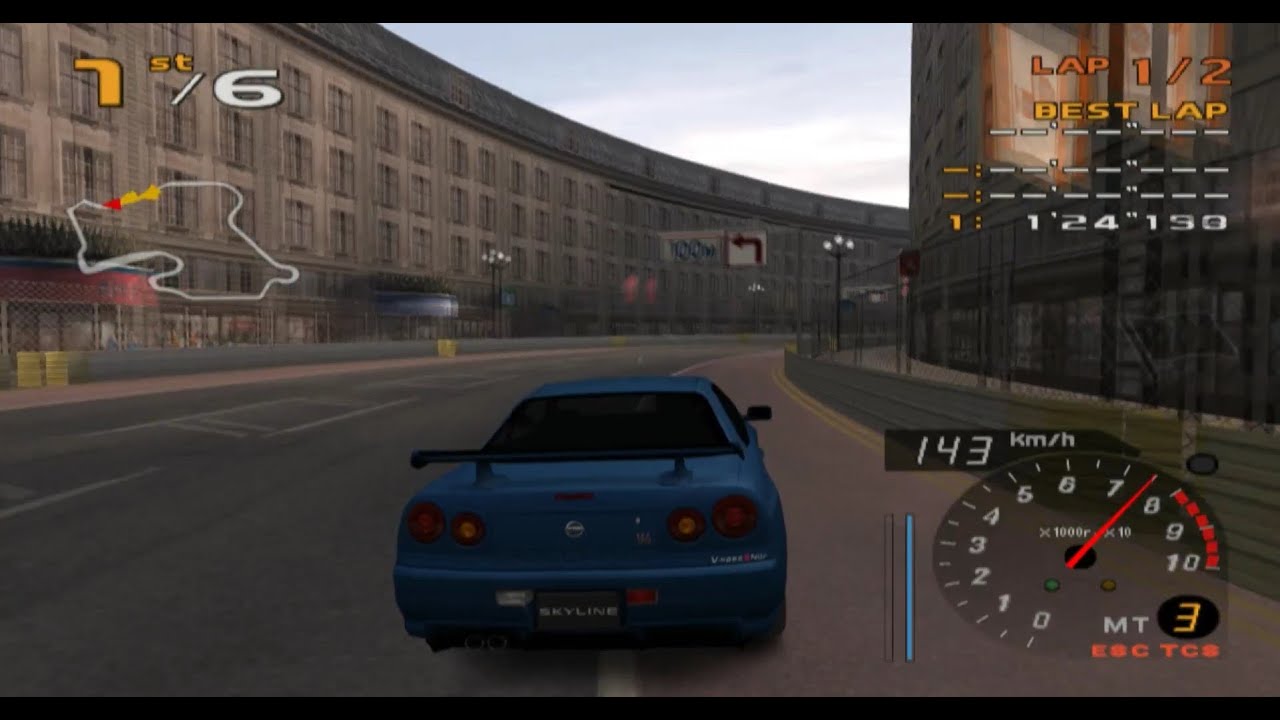 Enthusia Professional Racing | Nissan Skyline GT-R V-Spec II Nür (R34) '02 HD PS2 Gameplay