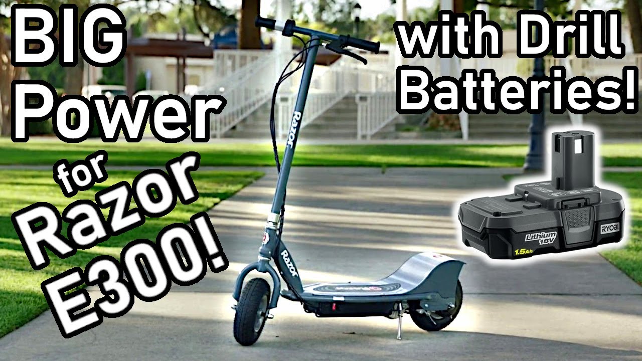 Ускоряем Razor E300 с помощью аккумуляторов для дрели! Ryobi ONE+ — Scooter, эпизод 2