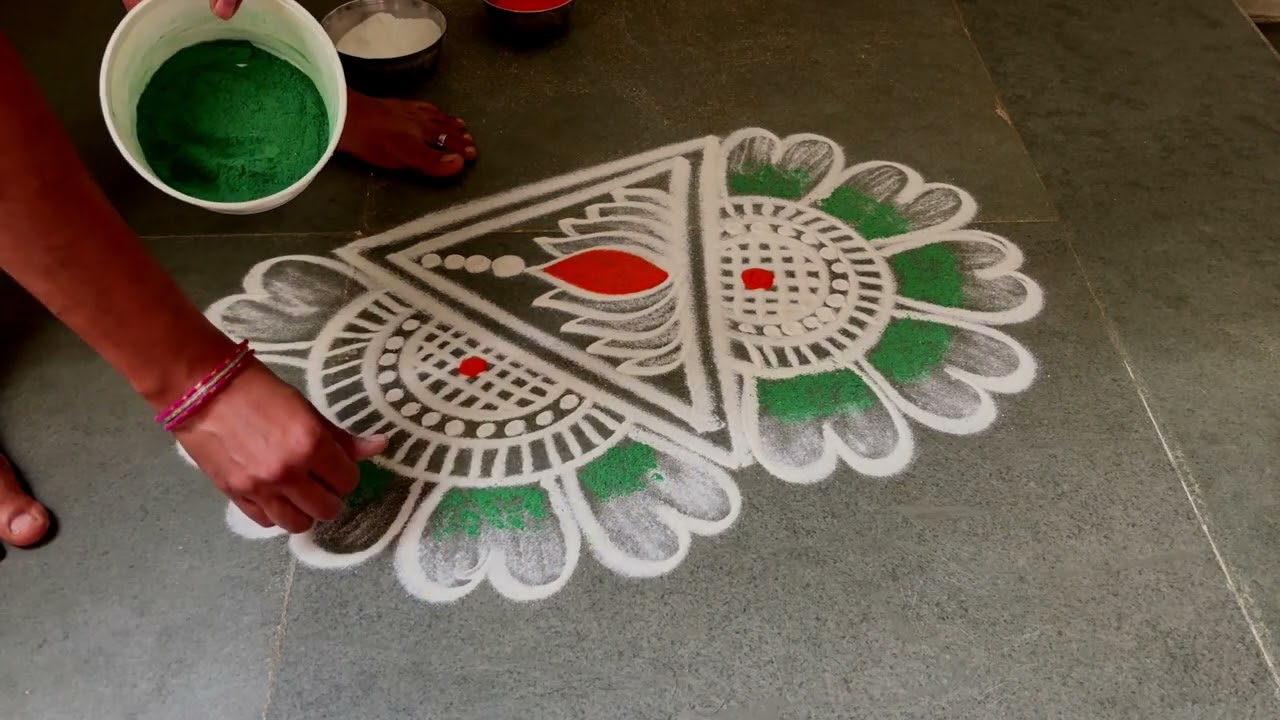 Easy kolam designs| Simple muggulu designs| easy rangoli designs| Beginners kolam