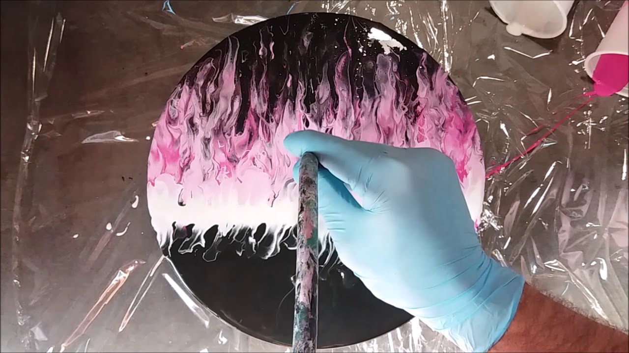Acrylique Pouring sur disque vinyl