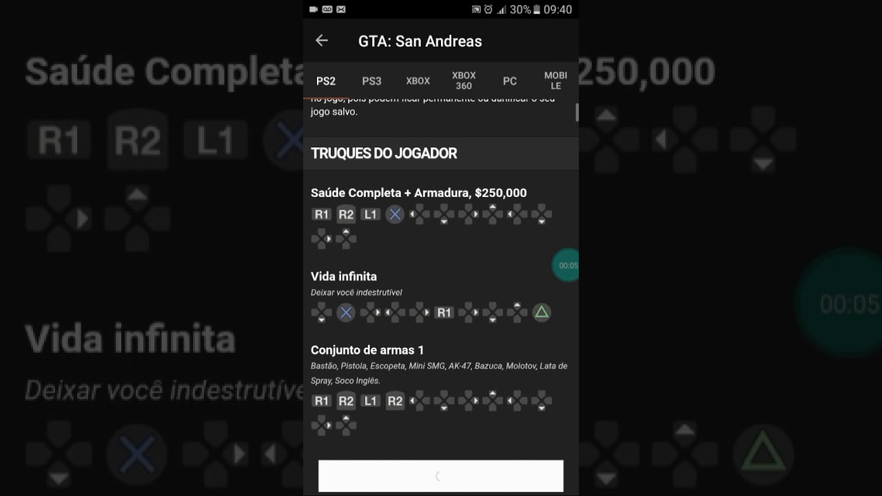 Todos os codigos de gta san ps2