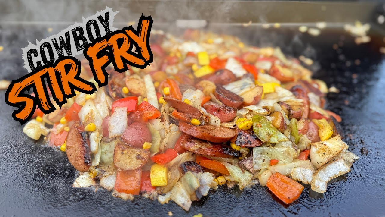 MIND BLOWING Cowboy Stir Fry On The Blackstone Griddle!