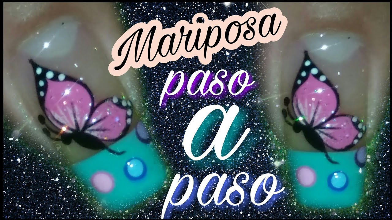 Decoración de uñas mariposa