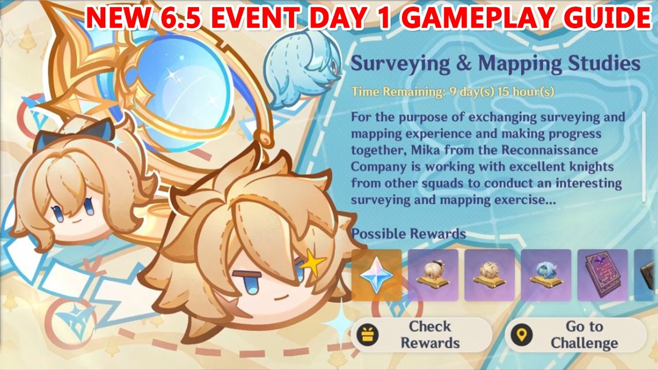 Genshin Impact Surveying & Mapping Studies : New 6.5 Event Day 1 Gameplay Guide