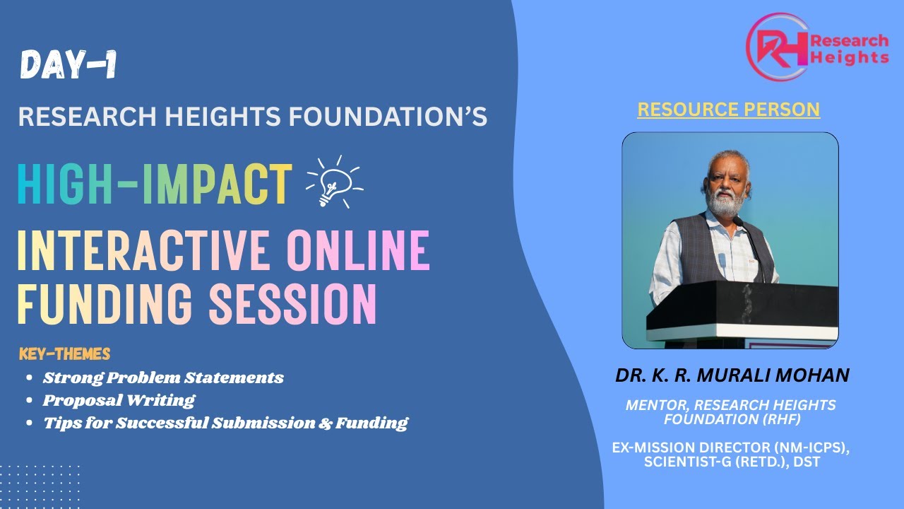 Day 1 | RHF High-Impact Online DST Session by Dr. K. R. Murali Mohan (Former Scientist-G, DST)