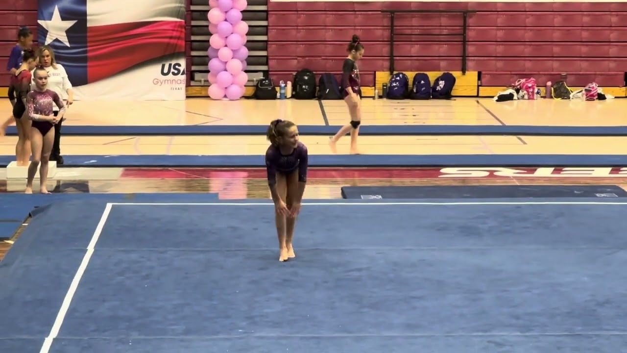 2025 TX State meet — Level 8 floor routine, women’s gymnastics