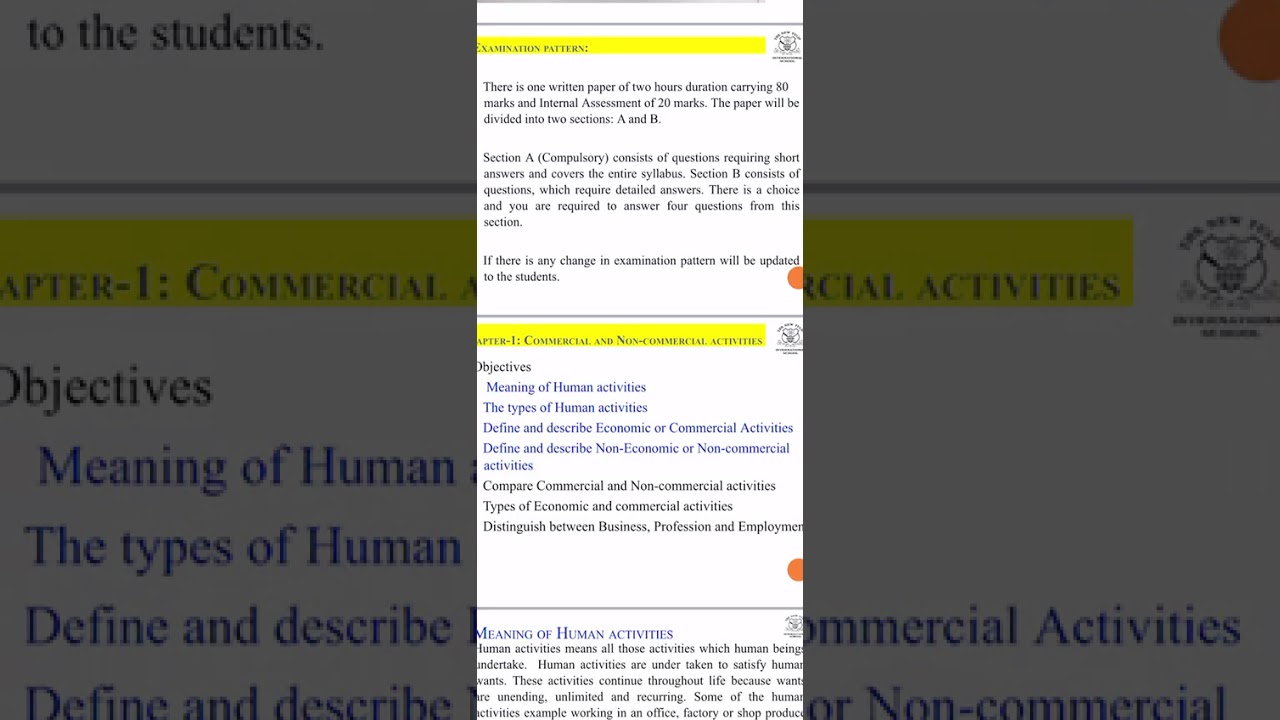 Grade 9 ICSE Chapter 1 Commercial and Non commercial activities
