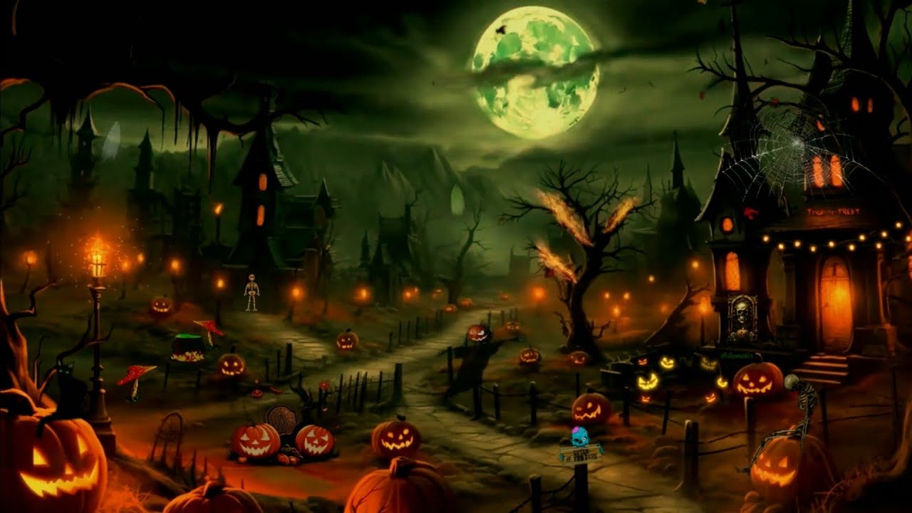 haunted house halloween ambience, halloween night, fall ambience, spooky sounds, spooky halloween.