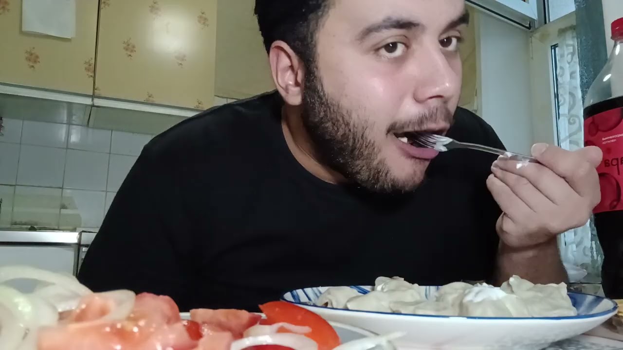 Mukbang|Мукбанг Говяжьи Пельмени и Луковый салат 