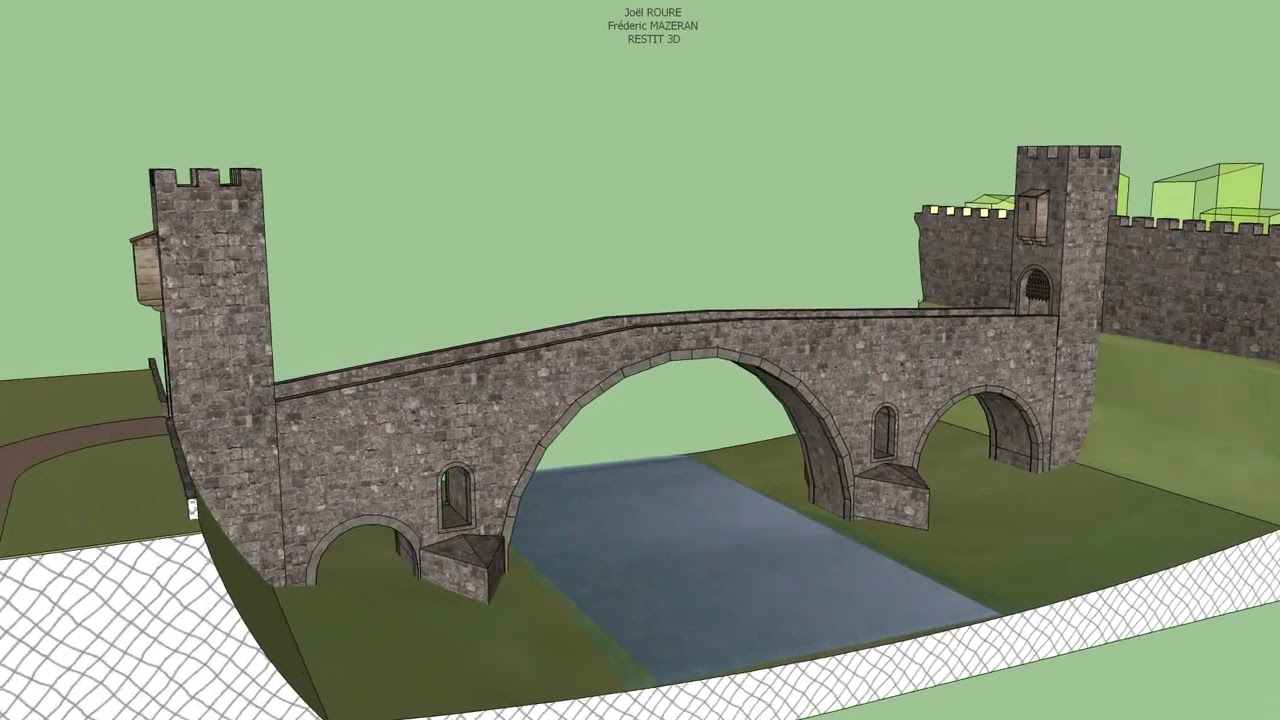 RESTIT 3D LAGRASSE Le pont médiéval fortifié de Lagrasse 