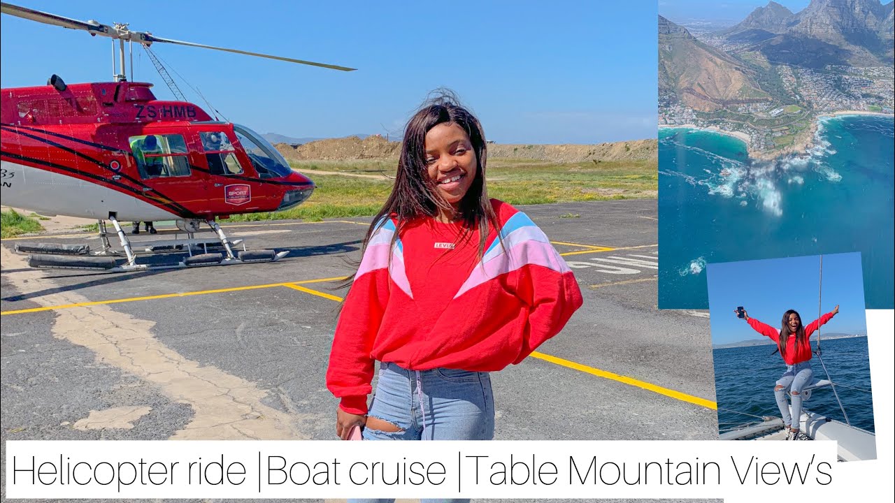 Helicopter rides and Boat cruises|Table Mountain Views|Cape Town| VnA Waterfront| Miss Bongile