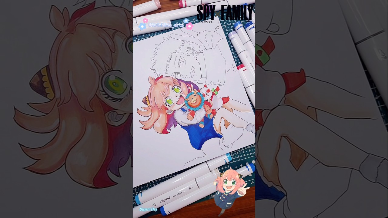 Waku Waku🤩🧸 #spyxfamily #anya #anyaforger #itadori #animeart #animeshorts #描画 #呪術廻戦 #shorts