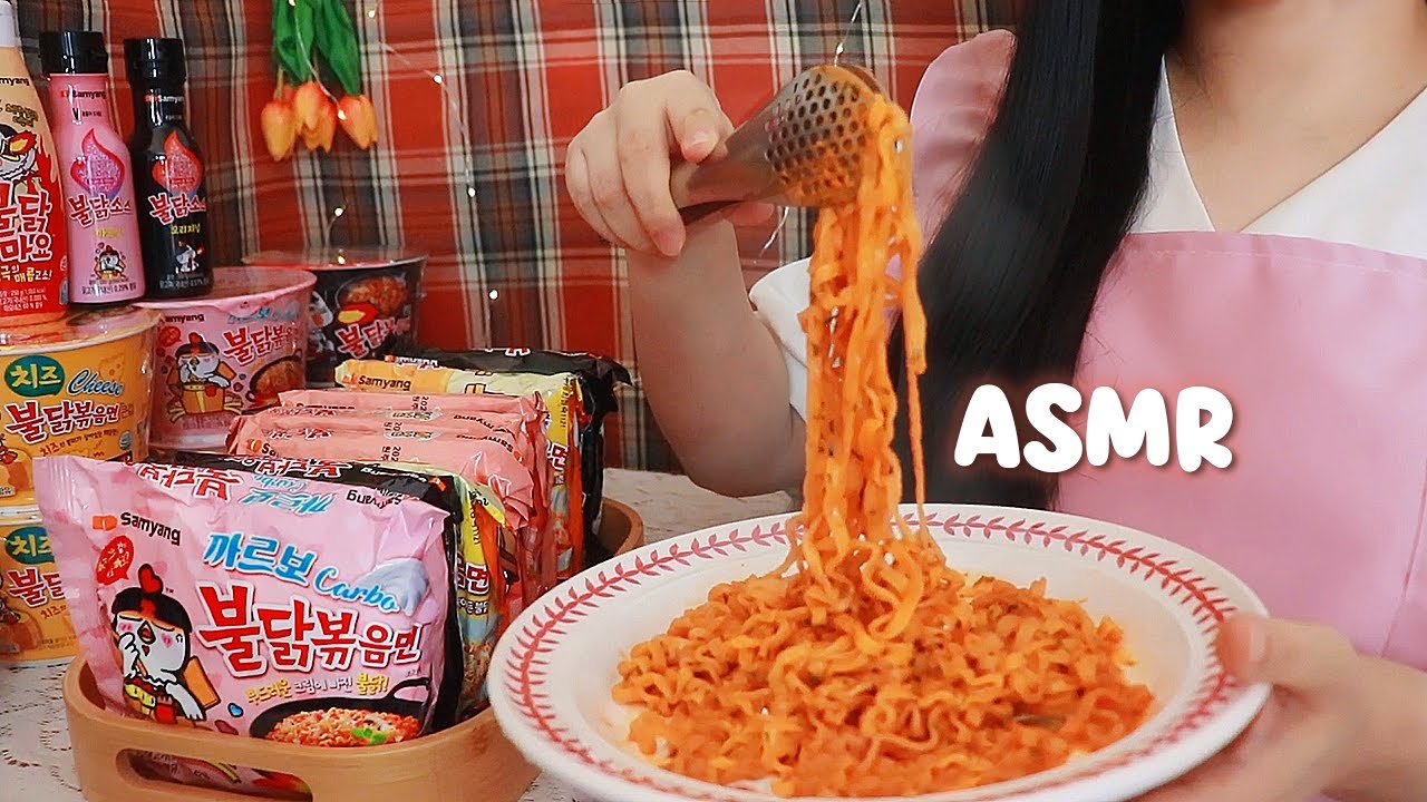 ASMR Лапшичная Buldak ❤️ | Подаём острые корейские лапша 🍜✨
