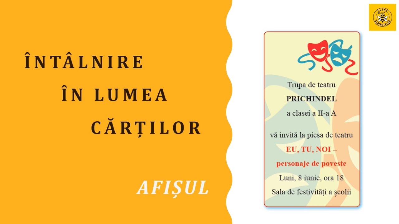 Întâlnire în lumea cărților - Afișul (scrierea funcțională) - clasa a II-a