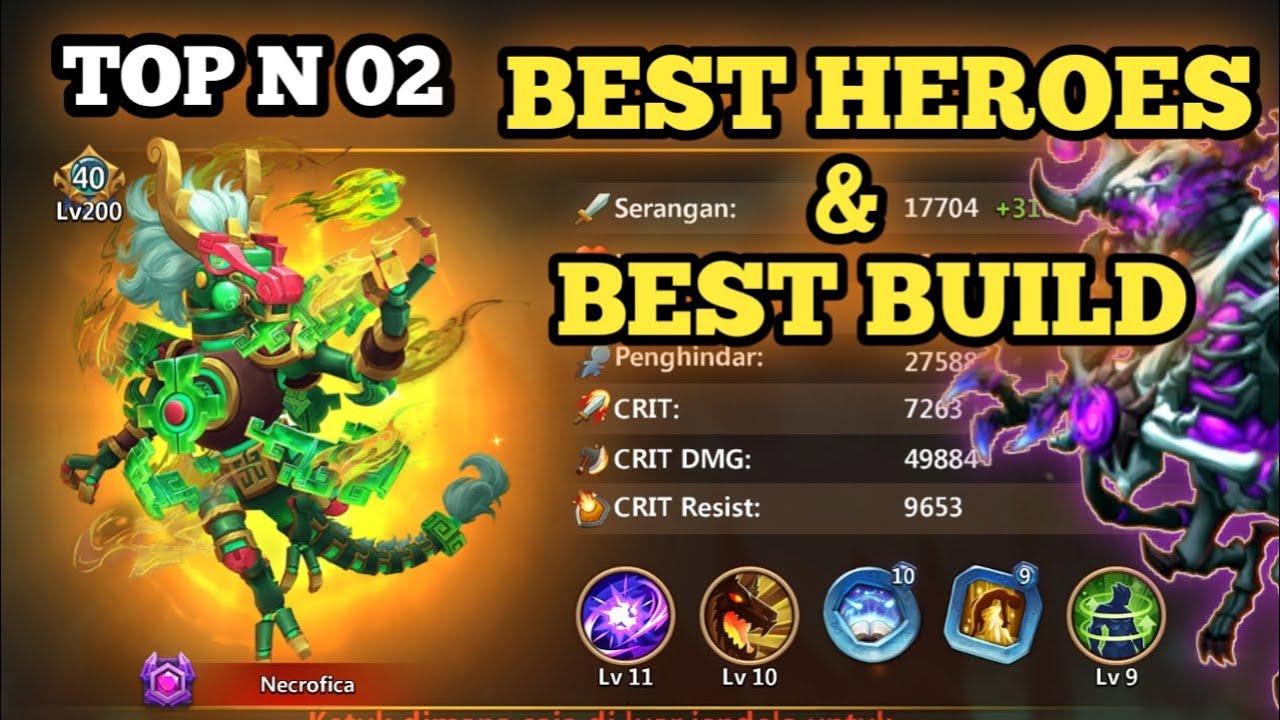 NECROFICA TOP N 02 BEST BUILD & BEST HEROES | NECROFICA GAMEPLAY