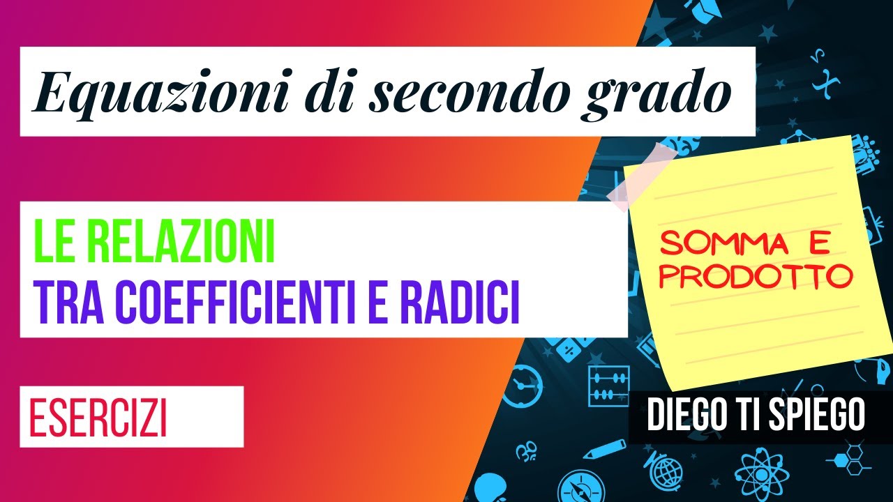 RELAZIONI TRA RADICI E COEFFICIENTI DI UNA EQUAZIONE DI SECONDO GRADO