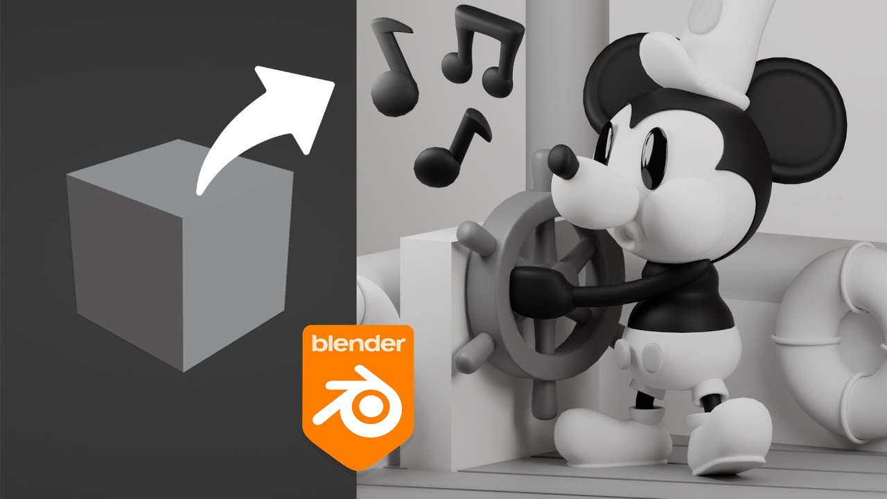 Classic Mickey Mouse Modeling in Blender - Time Lapse