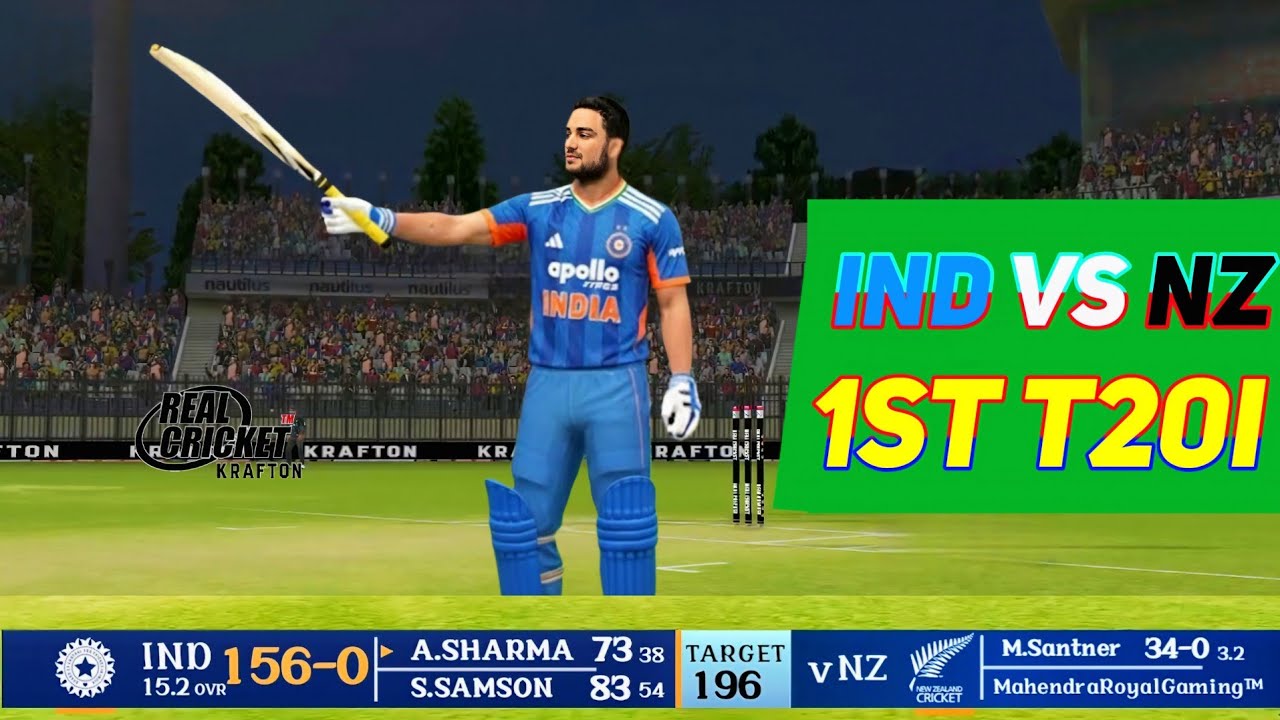 1ST T20I || IND vs NZ🏏 || HIGHLIGHTS Enhanced Graphics🔥 || Last Over Thriller 🤩 #realcricket 