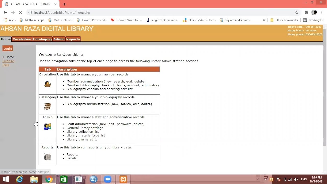 Openbiblio #Circulation, #Introduction