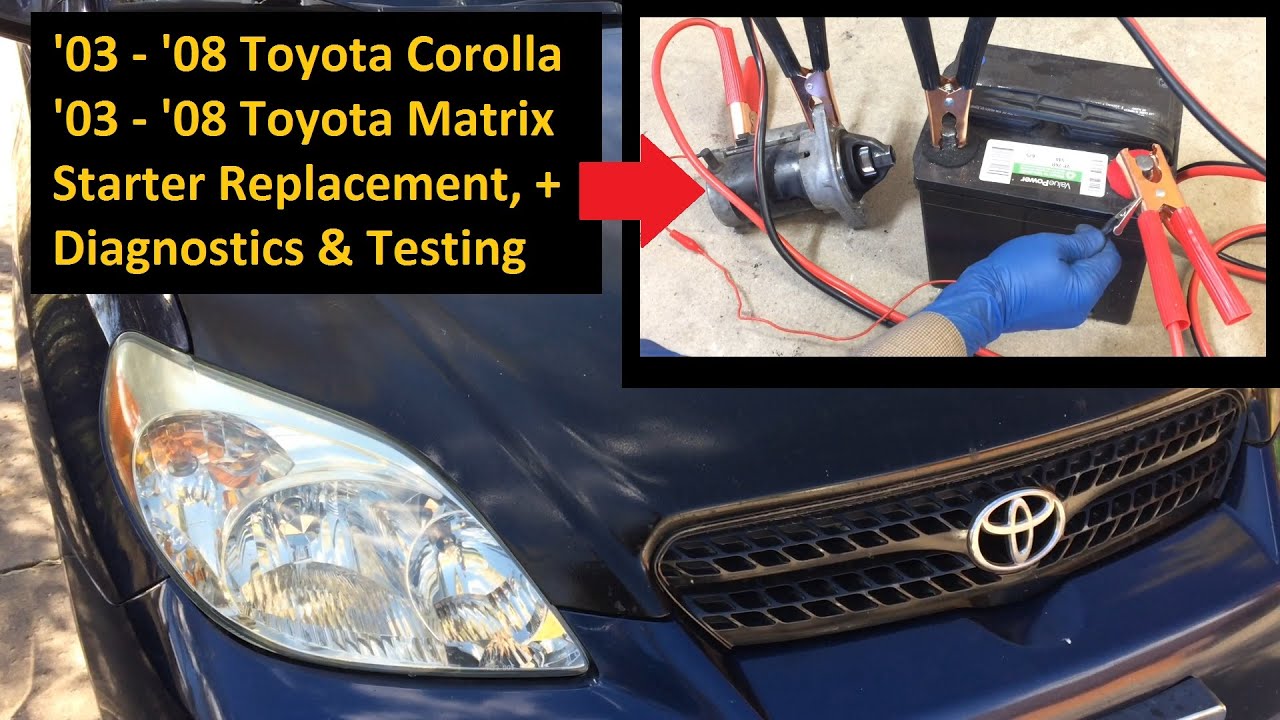 2003 - 2008 Toyota Matrix Starter Replacement DIY, Diagnostics &  Bench Testing (also Corolla, Vibe)