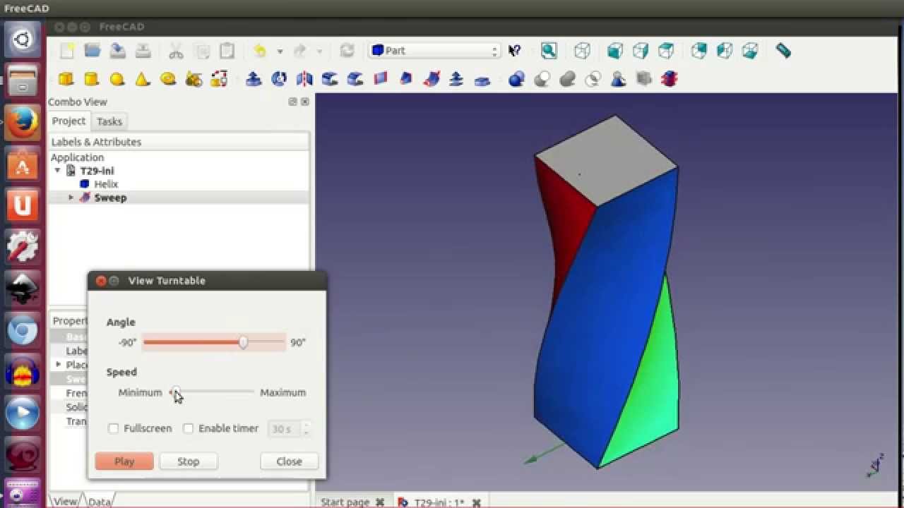Tutorial de Freecad (29/40): Extrusión con torsión