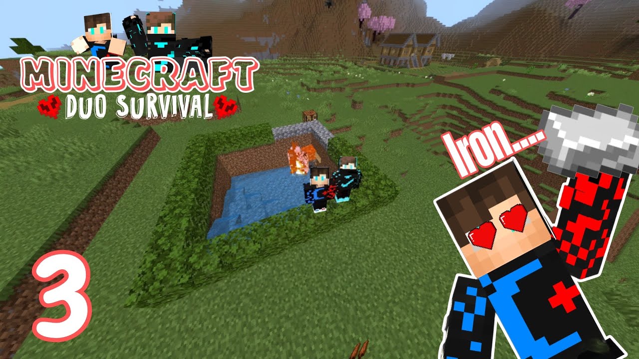 Minecraft : Duo Survival | ft. @MCFLASH7  | Ultimate IRON FARM BUILD | Part 3