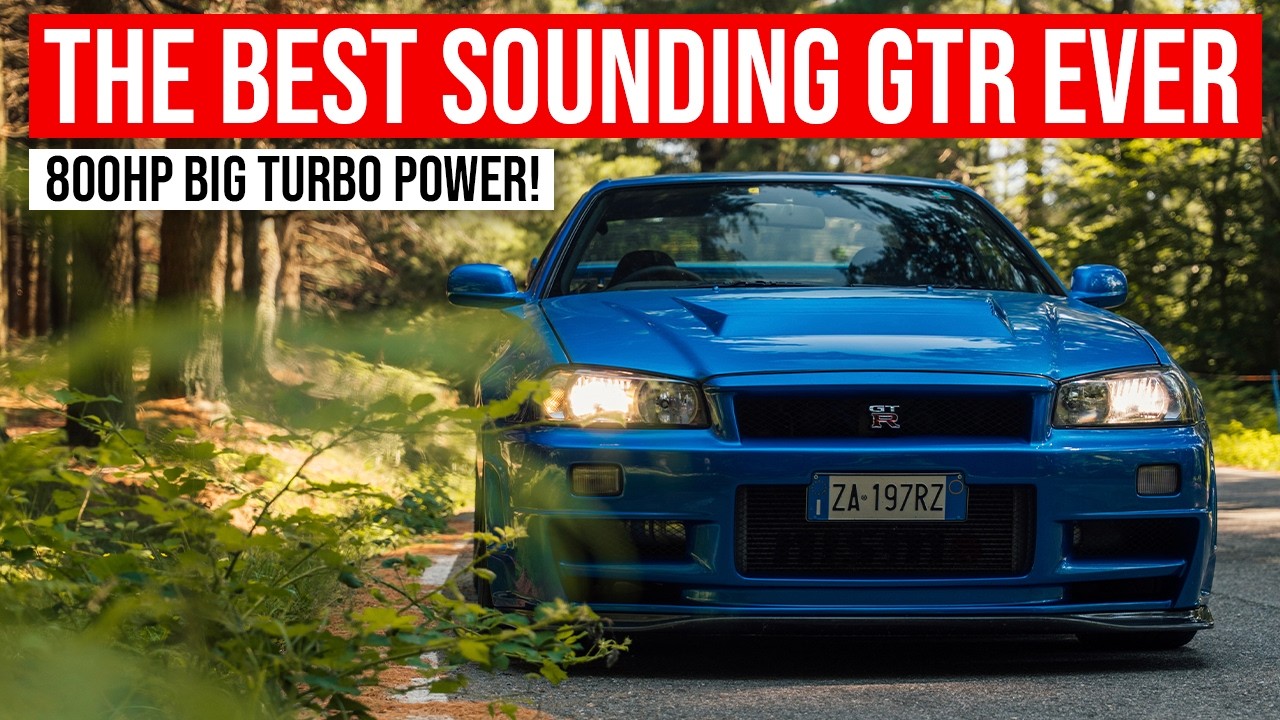 800HP BIG Turbo R34 GT-R Runs In The Italian Alps