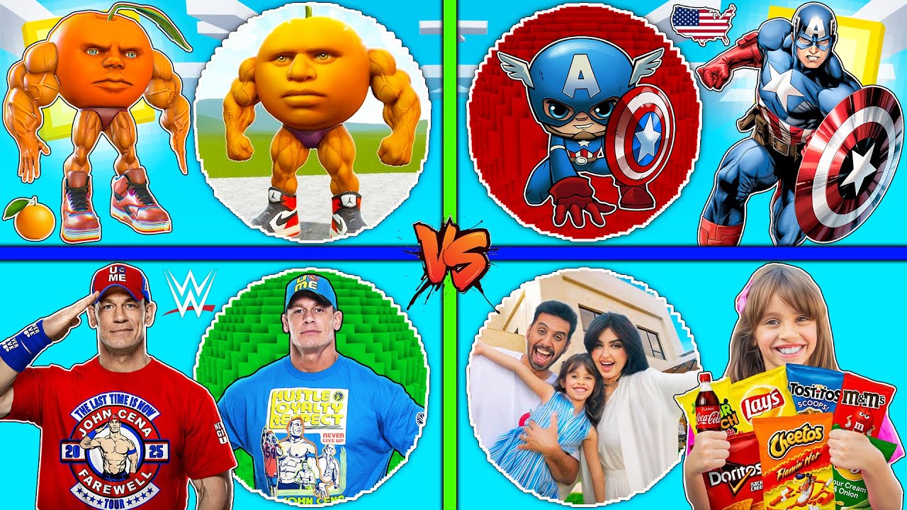 فلم ماين كرافت : كوكب منطاد عائلة ميرو ضد جون سينا ضد كابتن امريكا ضد وحش البرتقال !!؟ 🔥😱