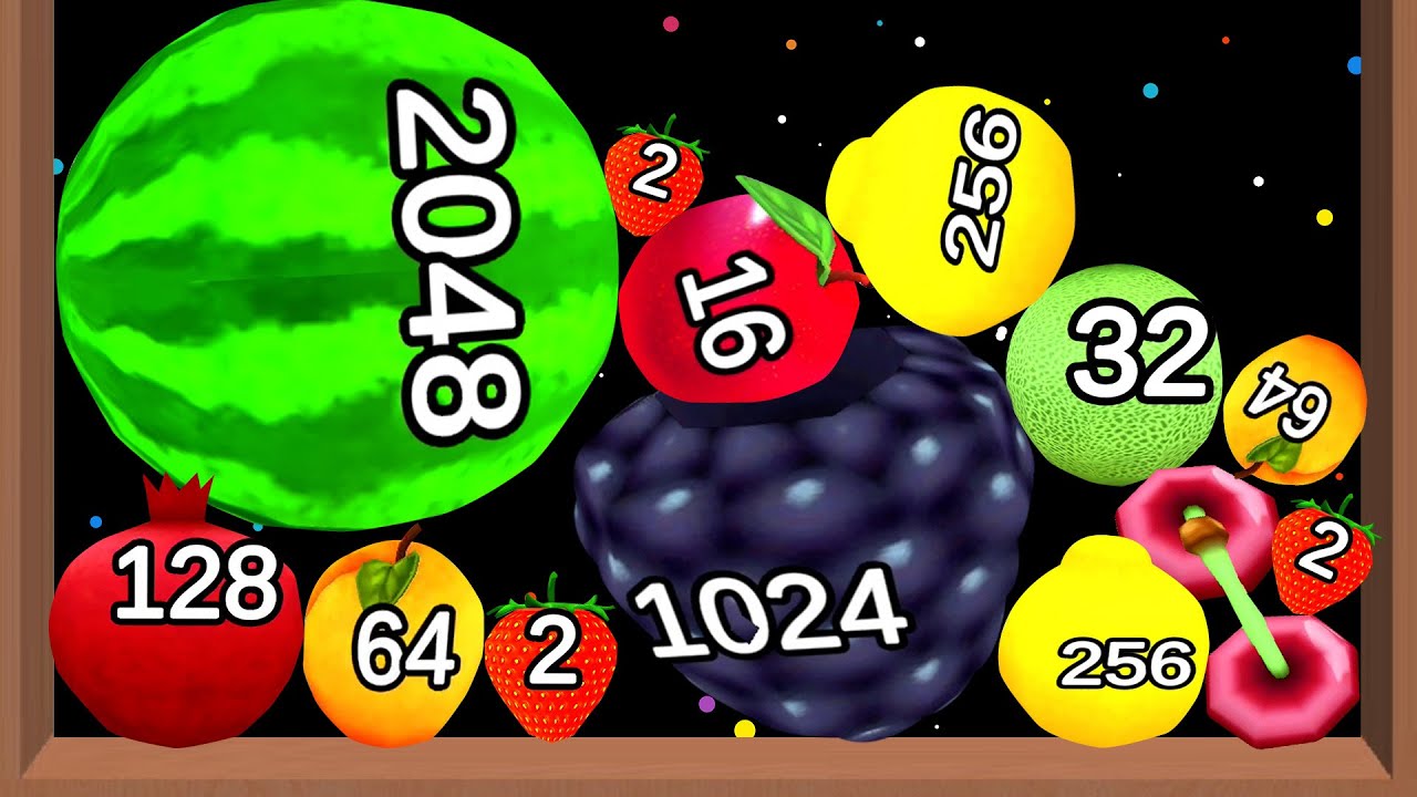 MERGE FRUITS: 3D Watermelon 2048 - Watermelon Run Game (Ball Run 2048) ASMR Gameplay