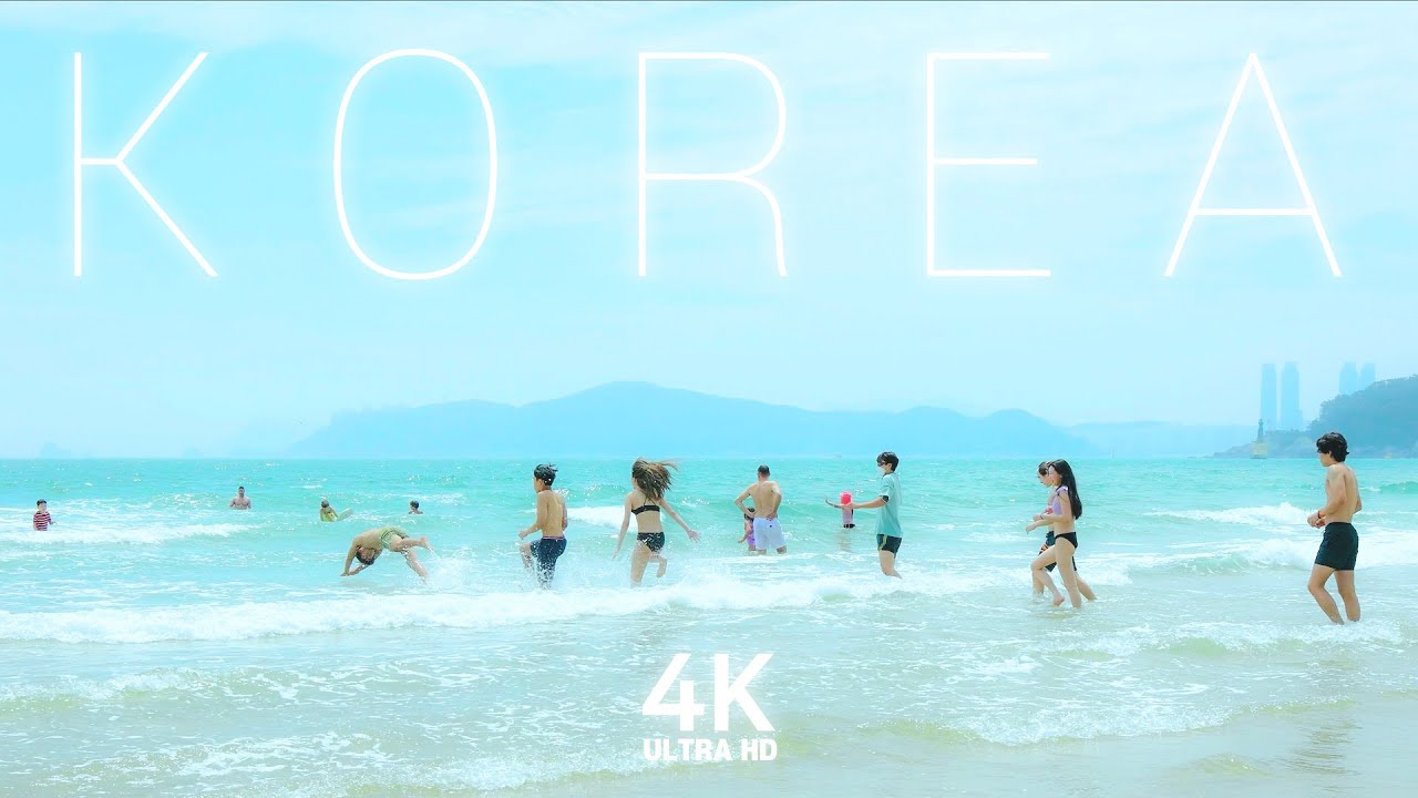 4K KOREA WALK - The most famous beach in Korea, Haeundae / Wave Sound ASMR, Beach ASMR