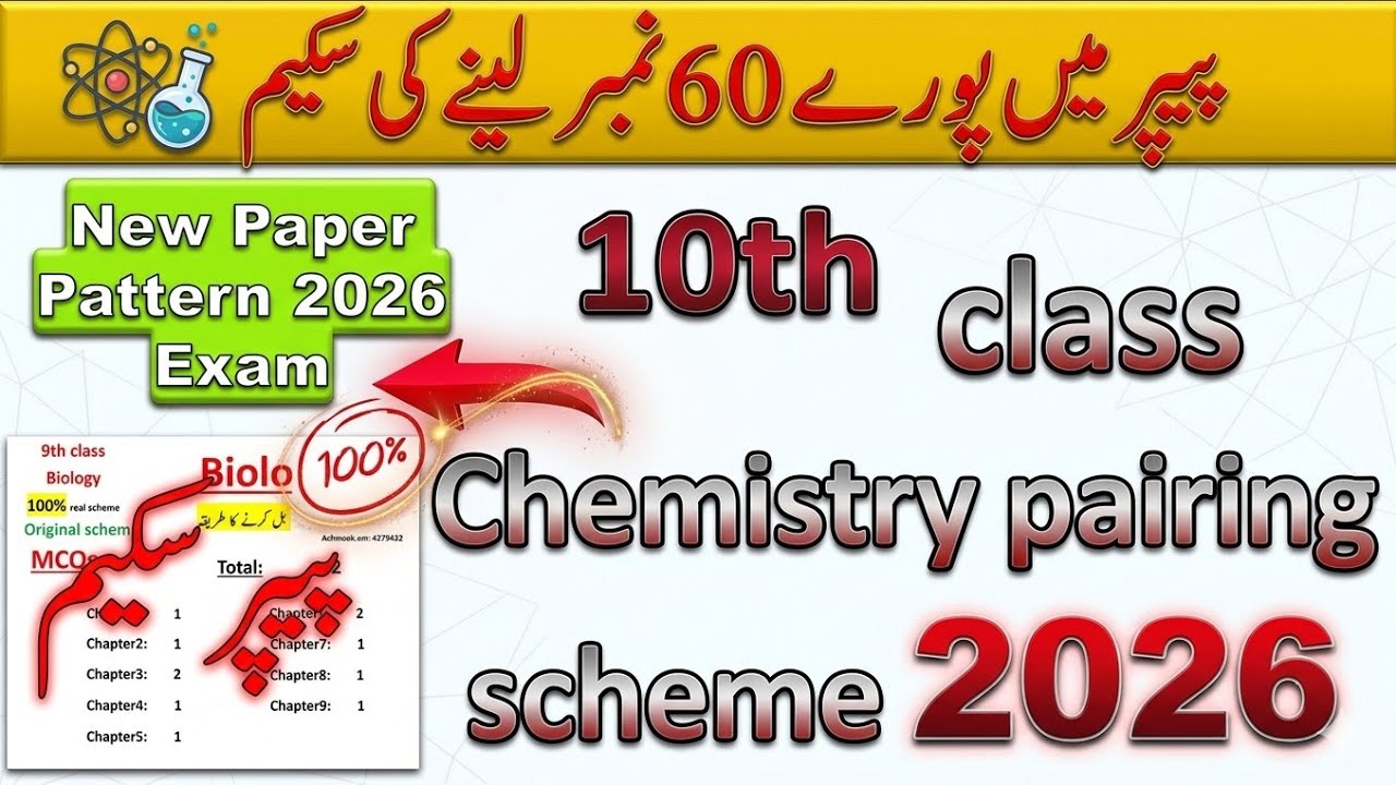 Chemistry Pairing Scheme 2026 | Class 10 Chemistry Paper Pattern | Punjab Board