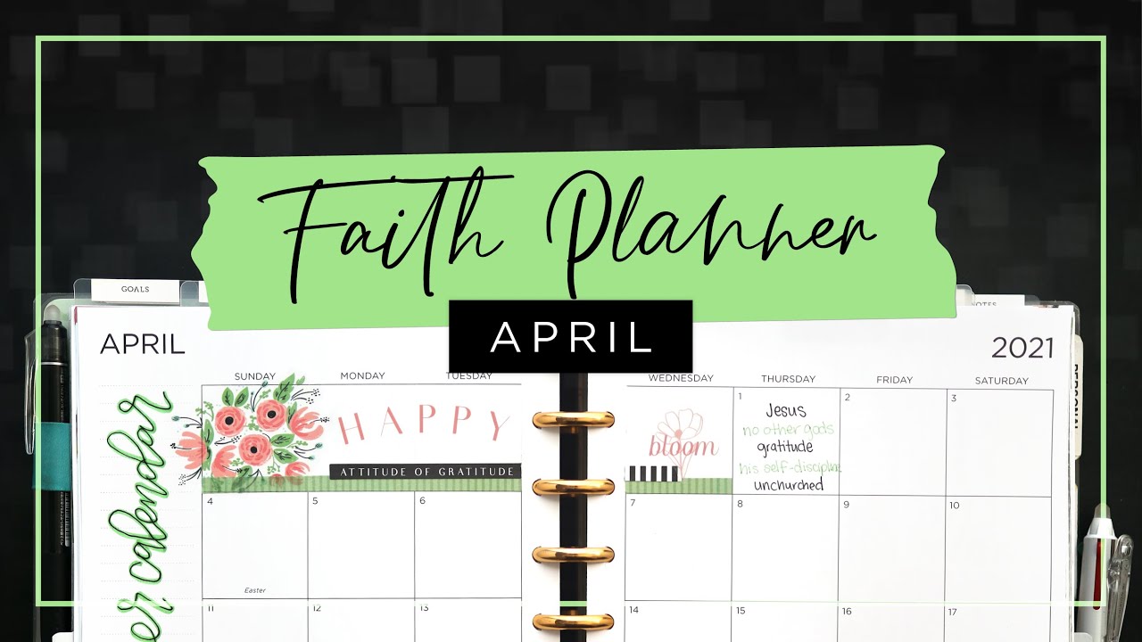 My Pink/Green Floral Faith Planner Theme :: April Plan with Me Classic Happy Planner Quadrant Layout