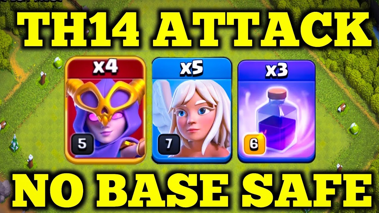 Атака супер-ведьмы TH14 — лучшая стратегия атаки TH14 2024 года — Clash of clans —