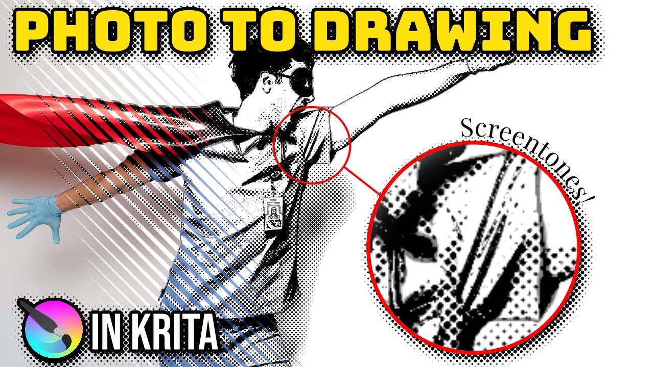 Turn a Photo into a Drawing in Krita using Halftone and Lineart Effects (Tutorial)