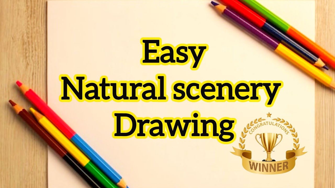 Easy Landscape drawing for beginners| Learn house and nature simple painting| Nature scenery drawing